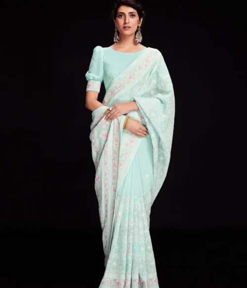 Floral Print Saree with Border