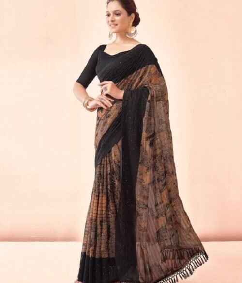 Women Embellished Georgette Saree