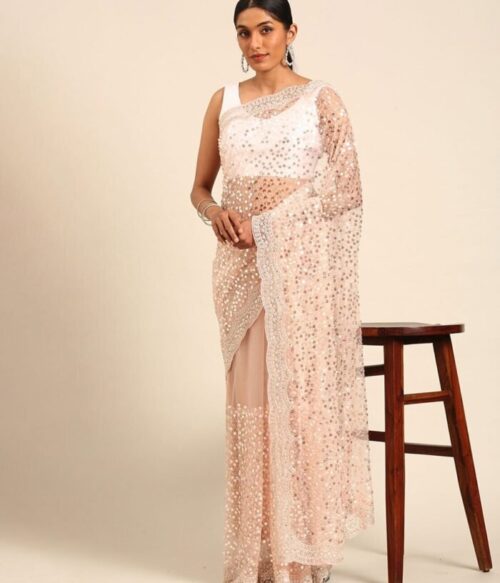 Women Embellished Net Saree