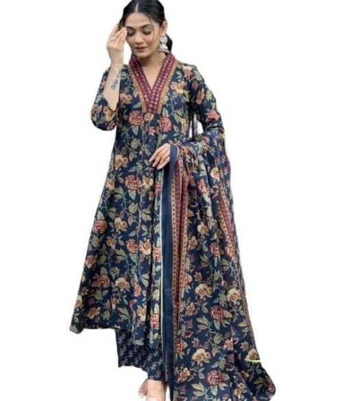Women Printed A-Line Kurta and pant set with Dupatta