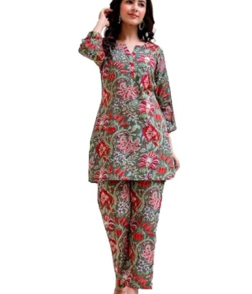 Rayon 3/4 Sleeve Ethnic Co-Ord Set For Women | Kurta Set For Women