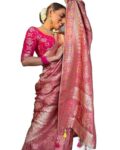 Pure Kanjivaram Soft Banarasi Silk Saree For Women & Girls With Unstitched Heavy Blouse Piece