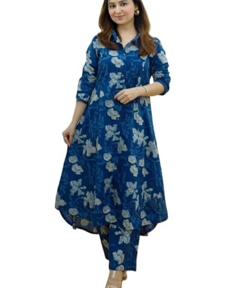 Women’s Cotton Blend Kurta Set | Kurta Set | Kurti Set For Women | Festive Kurta Set For Women | Regular Fit Kurta Set For Women
