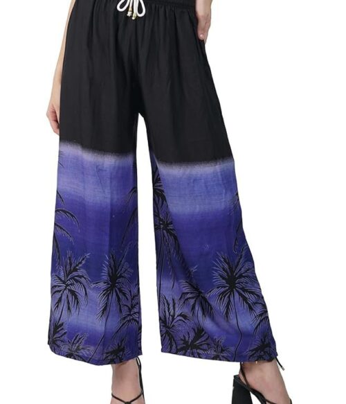 Women Floral Design Printed Stylish Rayon Regular Fit Palazzo Pant Bottom for Girls,