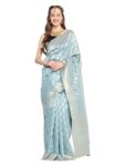 incredible sarees Katan Silk Tissue Banarasi Saree For Women (Free Size)