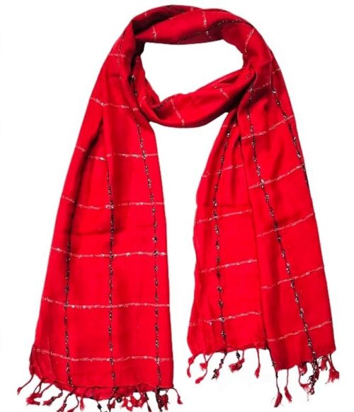 Women And Girl’s Fancy Viscose Jhanda Checked Scarves, Scarf, Stole