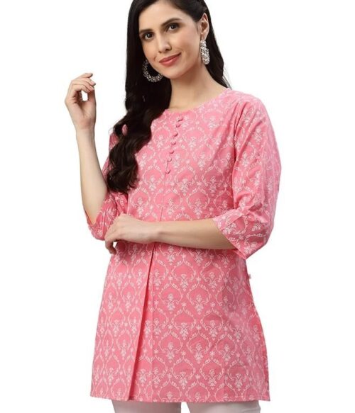 Women’s Cotton Floral Printed Short Kurta for Women
