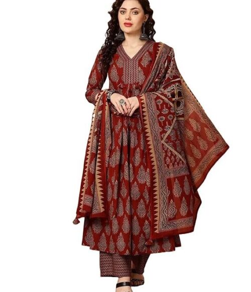 Women Printed Kurta and Pant Set with Dupatta