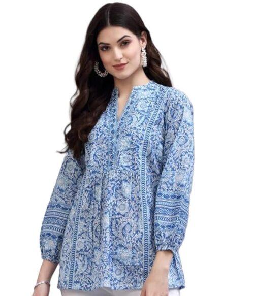 Women’s Viscose Rayon Floral Printed Top | Short Kurta