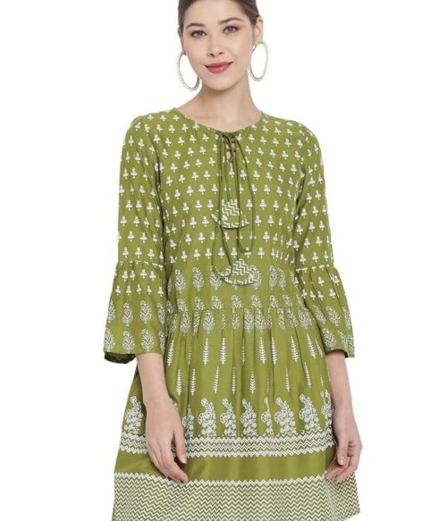 Women’s Rayon Floral Printed Short Kurti Tops for Women