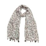 Printed Cotton Blend Scarf for Women, Lightweight Soft Scarves Stoles for Summer & Winter