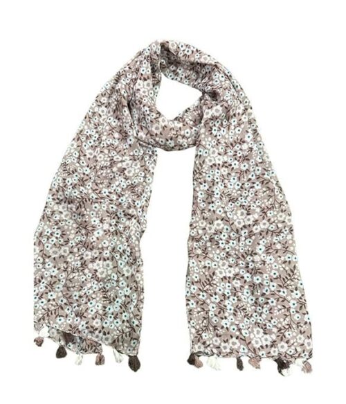 Printed Cotton Blend Scarf for Women, Lightweight Soft Scarves Stoles for Summer & Winter