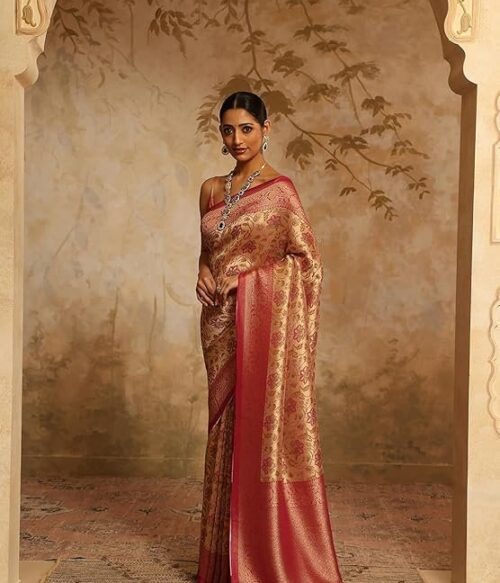Women’s Embroidery Saree With Unstitched Blouse