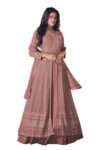Women’s Maxi Anarkali Dress (122-PINK_Pink_Free Size)