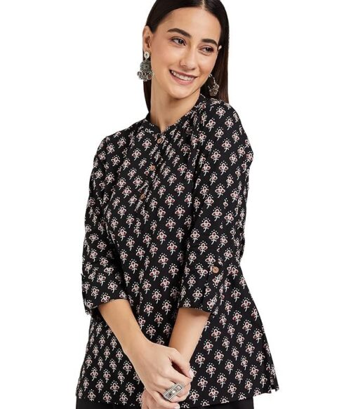 Women’s Printed Regular Cotton Short Kurti