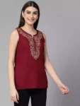 Amaira-Maroon-Sleeveless-Short-Kurti1-1-700×933-1.webp