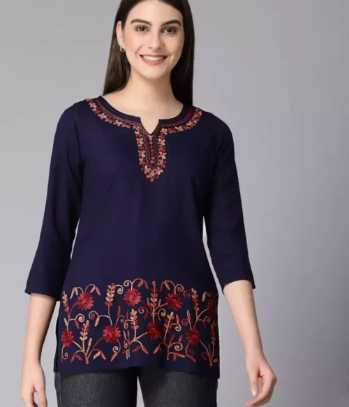 Hiba Blue Short Kurti