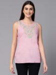 Nadia Kashmiri Light Pink Sleeveless Kurti