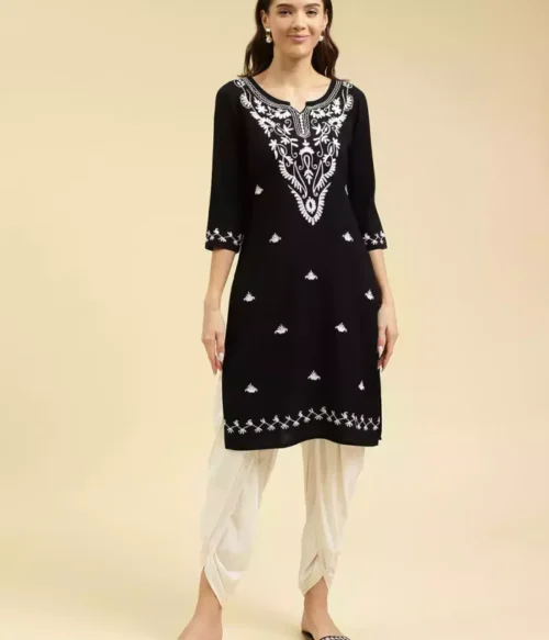 Black Kashmiri Kurti