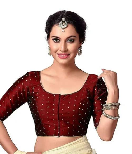 Indian Saree Blouse , Saree Blouse With elbow SLeeves, Women’s Sari Blouse, Indian Blouse, REadymade Saree Blouse