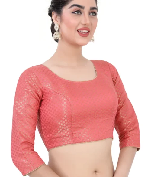 Long Sleeves Women’s Brocade Blouse for partywear sarees.