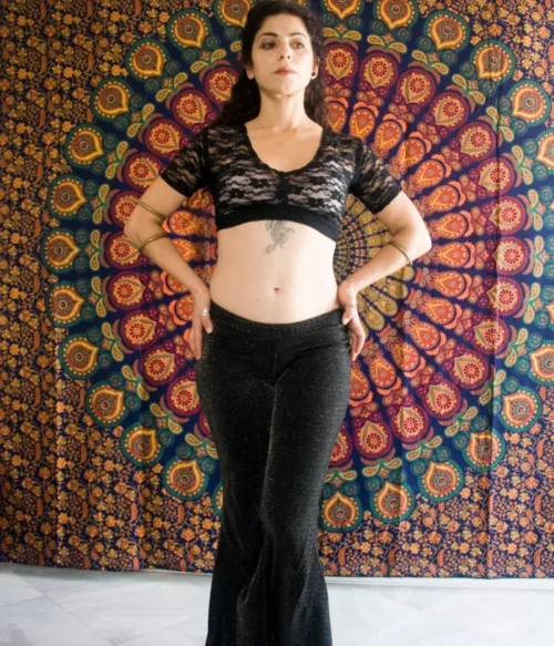 Black Lace Choli Top – Your size – Short Sleeve Tribal Top – ATS, Tribal Fusion, Tribal Bellydance