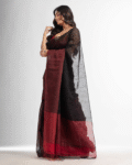 Colourblock Pattern Saree with Contrast Pallu