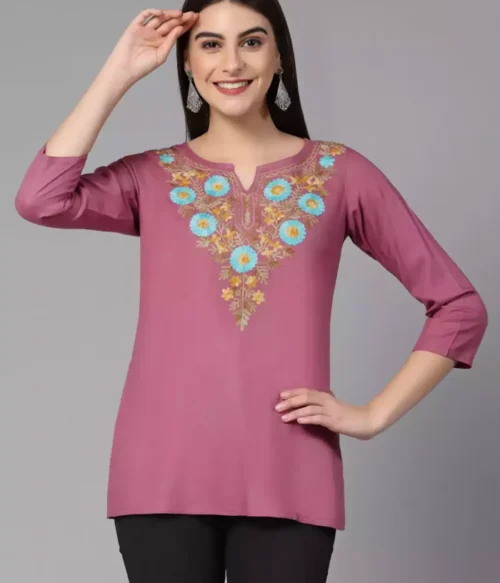 Israa Pink Short Kurti