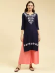 Blue Silk Work Kurti